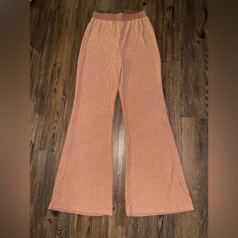 Sparkle Tan/Bronze Wide Leg Pant